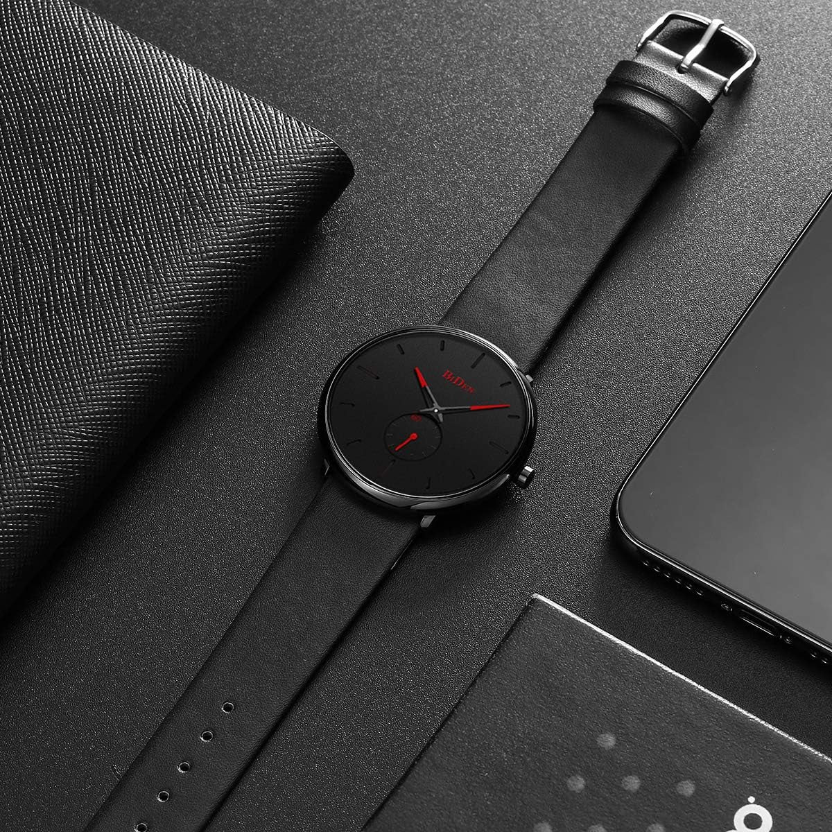 Mens Watches Minimalist Ultra Thin Waterproof Fashion Dressy Wrist Watch for Men Business Casual Luxury Quartz Analog Watch