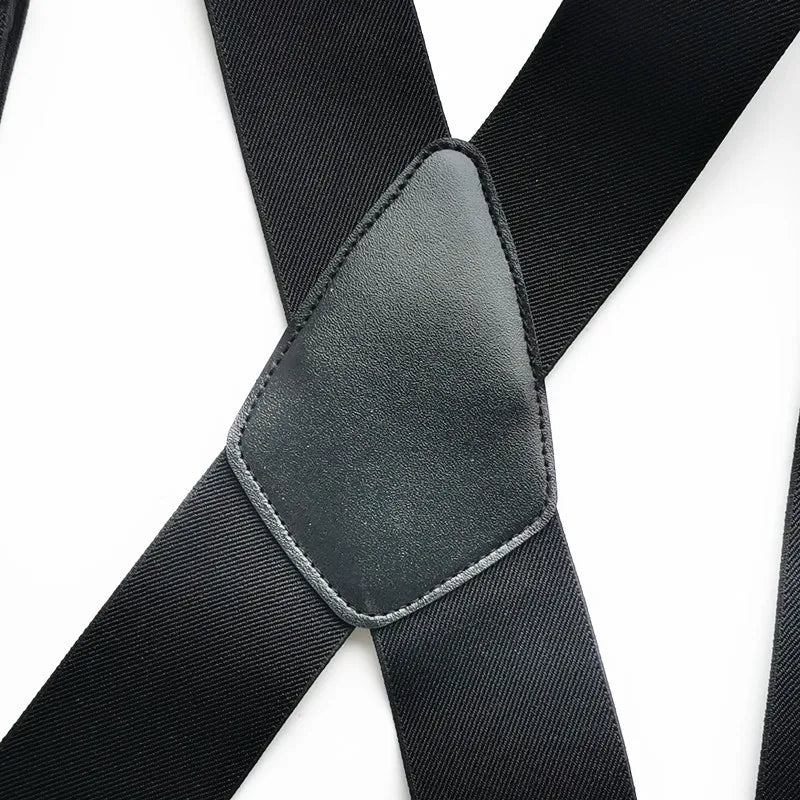 Plus Size 50Mm Wide Men Suspenders High Elastic Adjustable 4 Strong Clips Suspender Heavy Duty X Back Trousers Braces 5 Colors