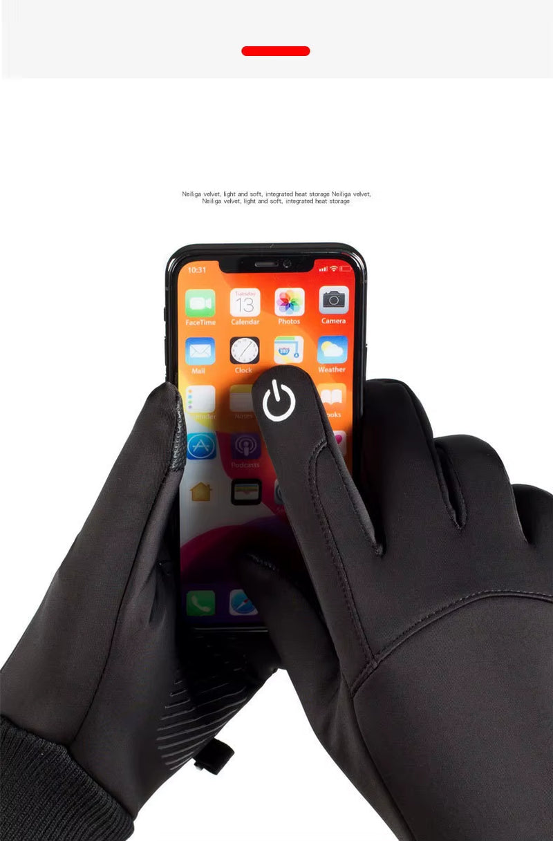 Outdoor Fishing Waterproof Mens Gloves Touchscreen Women Sport Ridding Windproof Breathable Non Slip Gloves Lady Ski Autumn