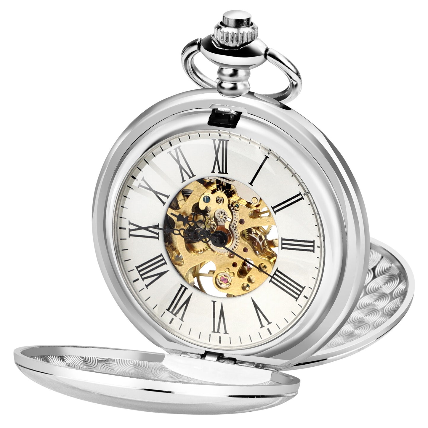 Classic Men'S Mechanical Retro Pocket Watch Movement Pocket Watch with Chain