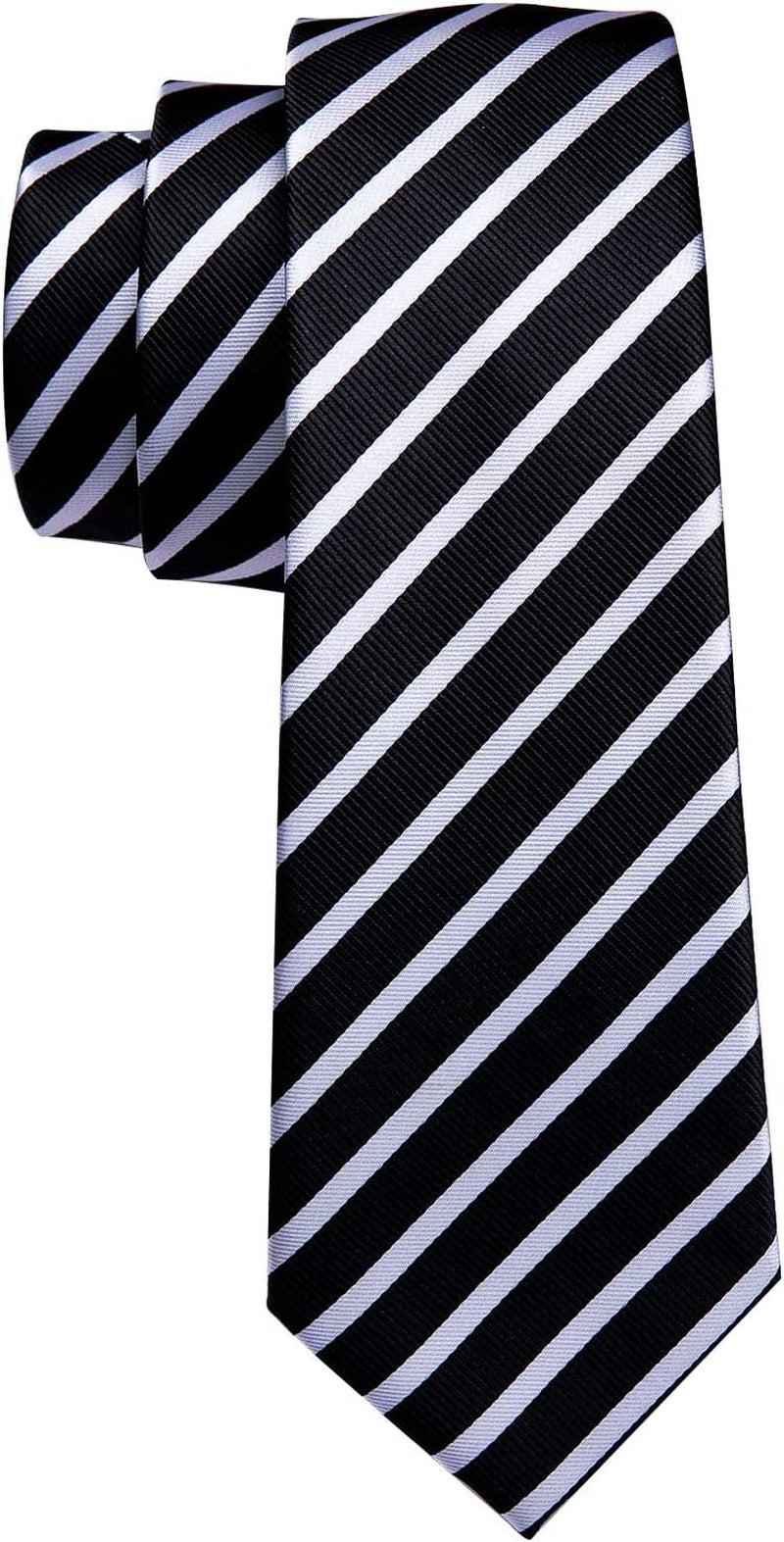 Stripe Men Ties Set Classic WOVEN Necktie with Handkerchief Cufflinks Formal