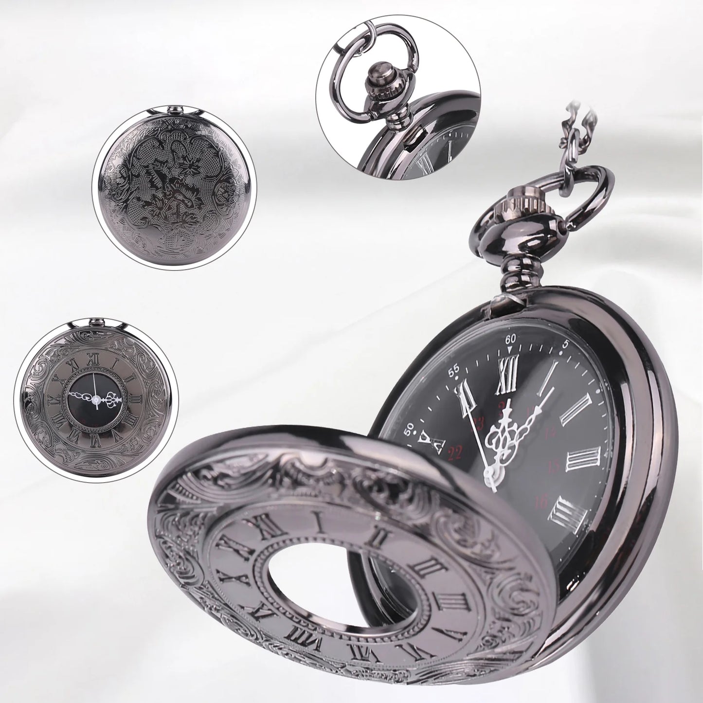 Pocket Watch Classical Pocket Watch Classical Quartz Analog Alloy Necklace Pocket Watches
