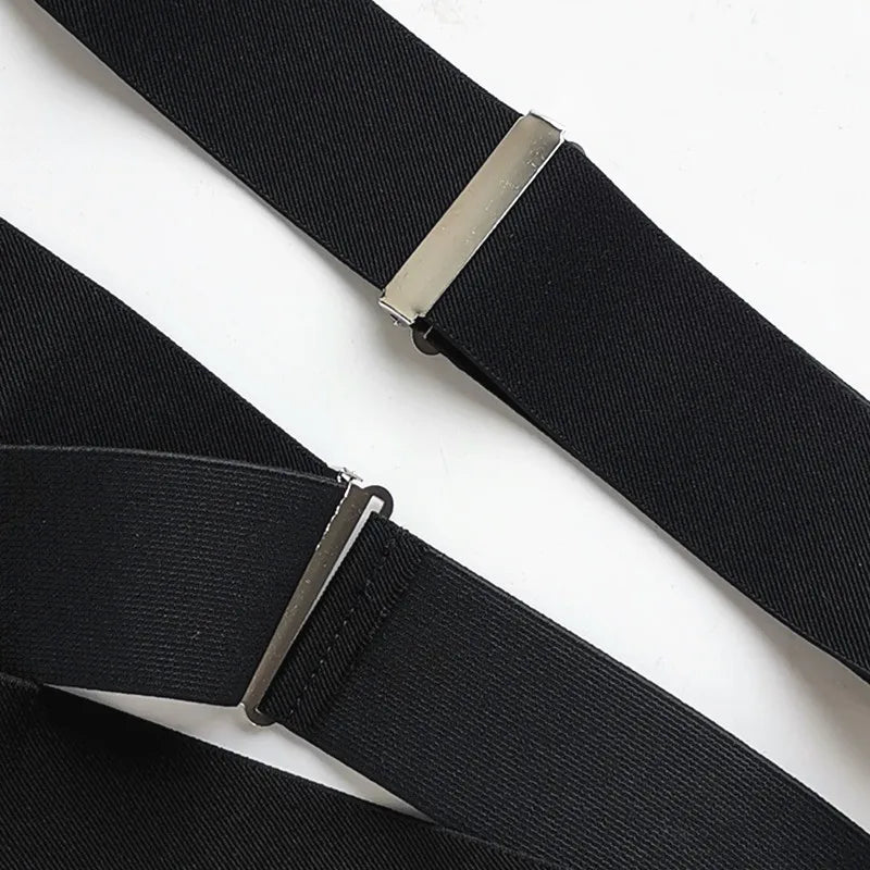 Plus Size 50Mm Wide Men Suspenders High Elastic Adjustable 4 Strong Clips Suspender Heavy Duty X Back Trousers Braces 5 Colors