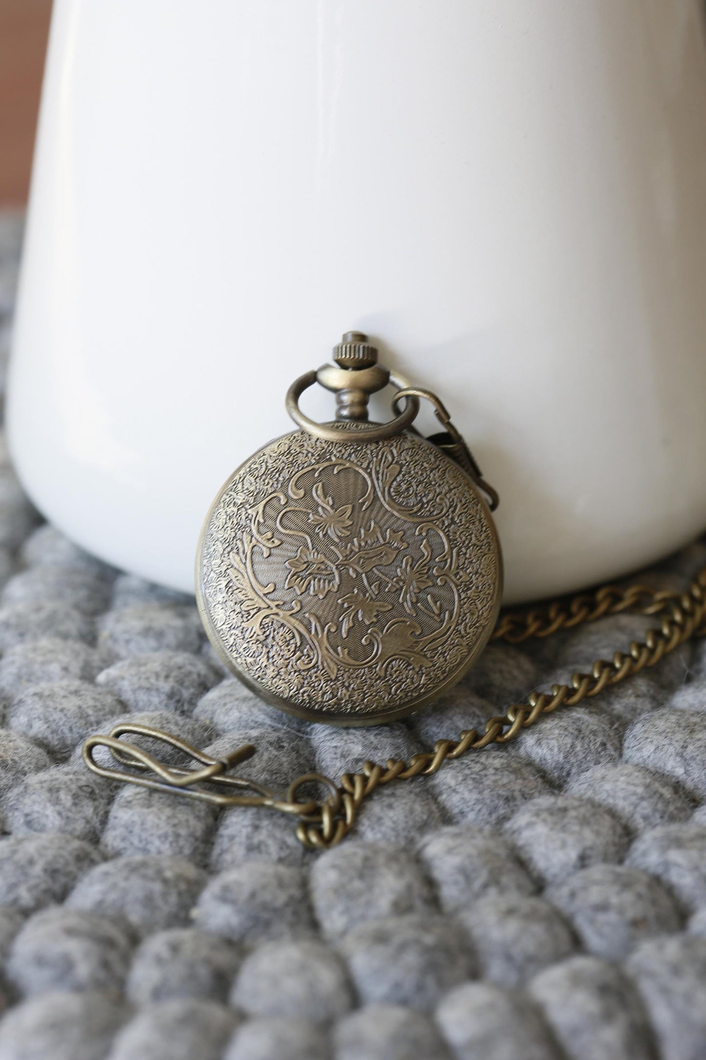 Brass Bird Pocket Watch, Quartz Pocket Watch, Steampunk Pocket Watch, Pocket Watch Chain, Groom Gift, Groomsmen Gift, Birthday Gift