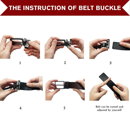 Men Belts Reversible Leather Belt Reverse for 2 Sides Dress Casual Belts for Men Fit for Waist Size 34-36"