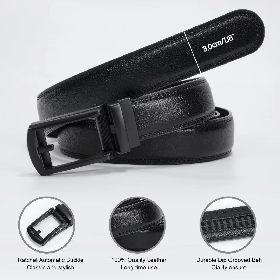 Men'S Ratchet Belts Leather Click Belt for Men 2 Pack