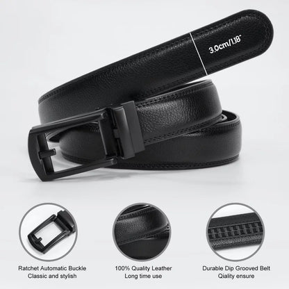 Men'S Ratchet Belts Leather Click Belt for Men 2 Pack