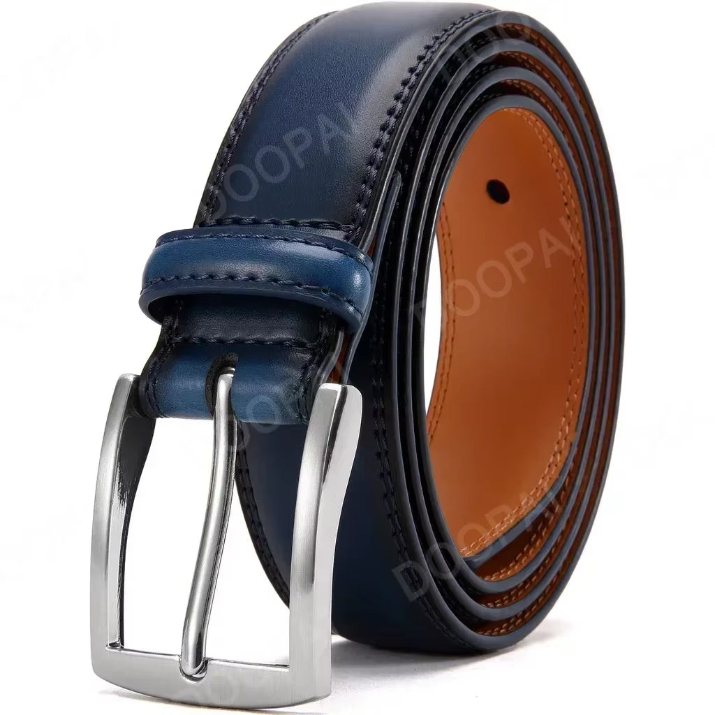 Men Belts High Quality Leather LONG Large Pin Buckle Metal Automatic Buckle Male Belts Strap Male