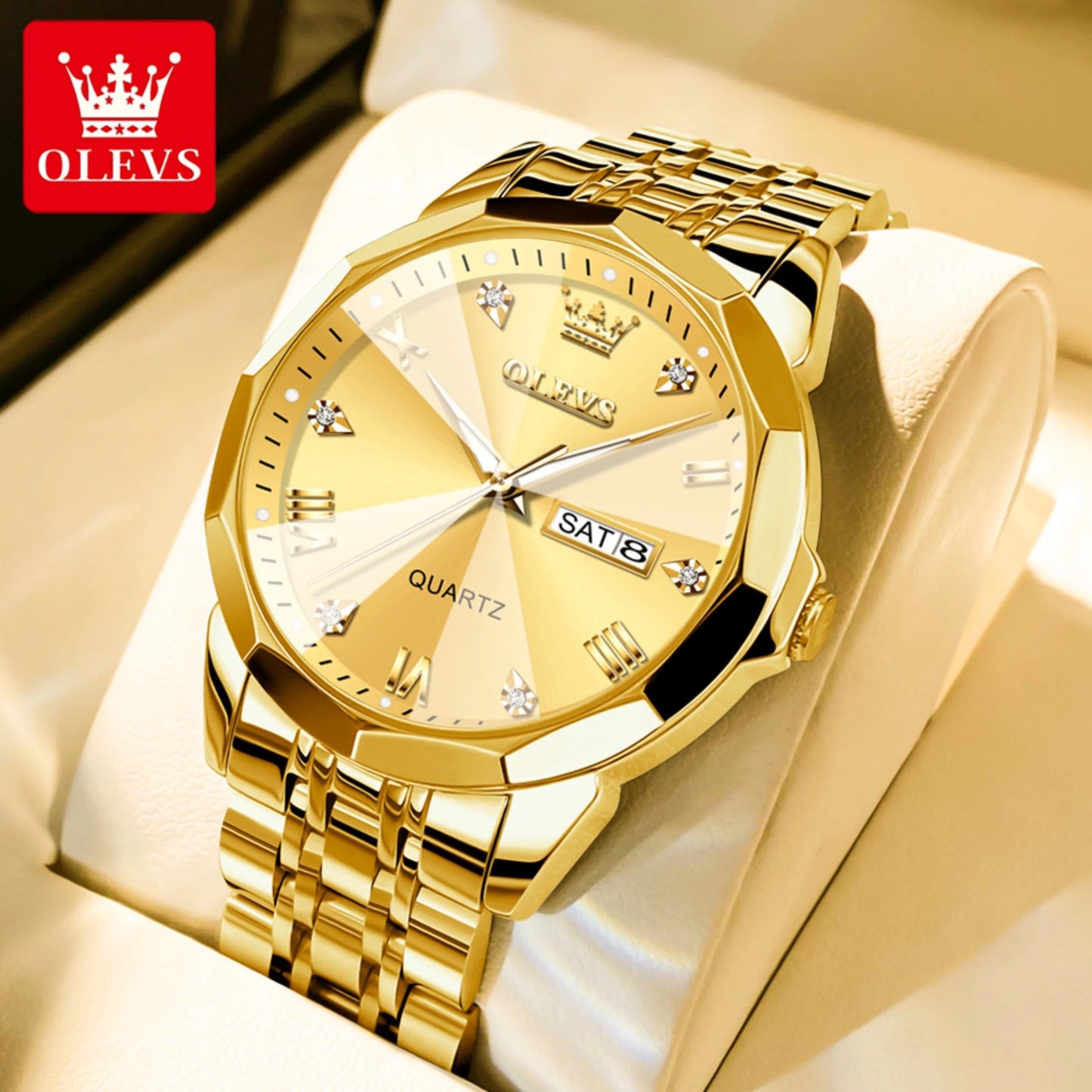 Watches for Men Business Dress Analog Quartz Two Tone Gold Plated Stainless Steel Classic Waterproof Luminous Date Casual Mens Wrist Watches Reloj Para Hombre
