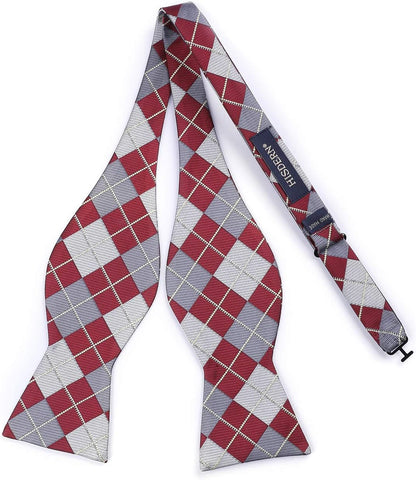 Bow Tie and Suspenders for Men Plaid Suspender Self Bowtie Pocket Square Adjustable Y Shape Mens Trouser Braces