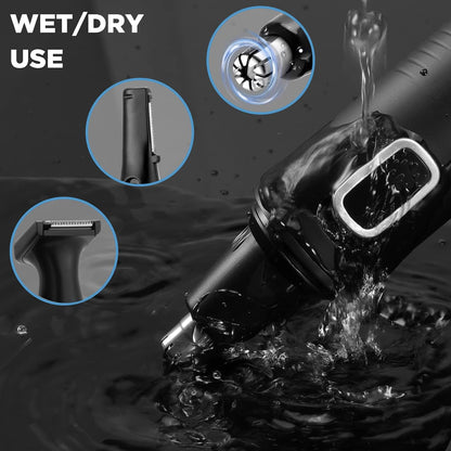 Nose Hair Trimmer 3-In-1 Versatile Rechargeable Ear and Nose Trimmer for Men&Women Painless Electric Shaver Grooming Kit for Ear Beard Facial Pubic Hair Wet Dry Use