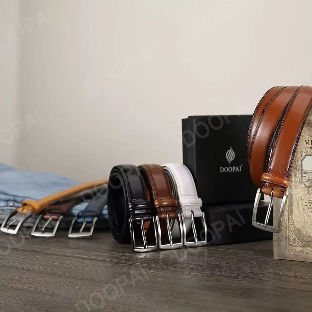 Men Belts High Quality Leather LONG Large Pin Buckle Metal Automatic Buckle Male Belts Strap Male