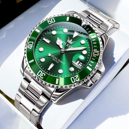 Luxury Watches for Men Big Face Stainless Steel Business Dress Analog Quartz Watch with Day Waterproof Luminous Mens Wrist Watch