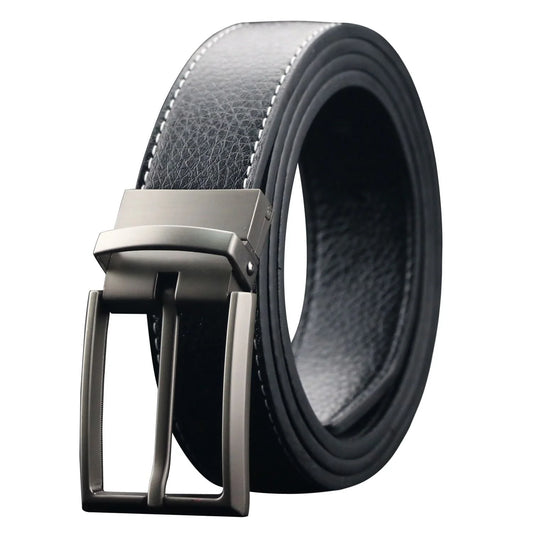 Men Belts Reversible Leather Belt Reverse for 2 Sides Dress Casual Belts for Men Fit for Waist Size 34-36"