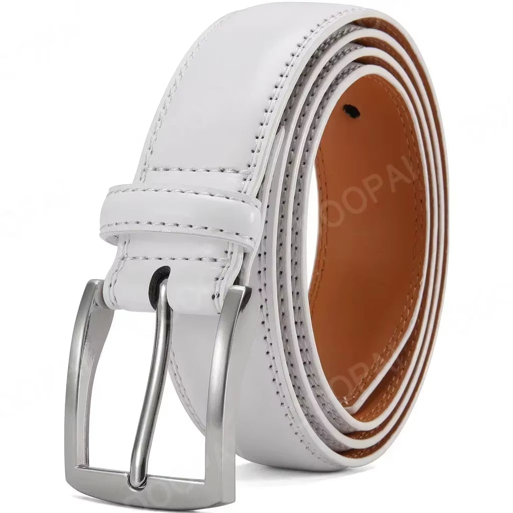 Men Belts High Quality Leather LONG Large Pin Buckle Metal Automatic Buckle Male Belts Strap Male
