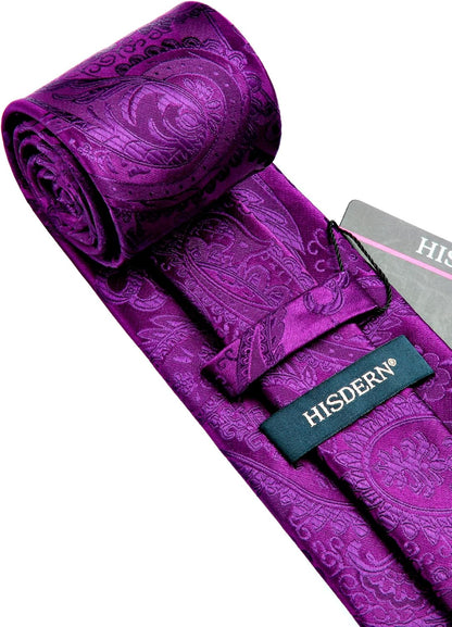 Paisley Ties for Men Solid Tie Handkerchief Floral Men'S Necktie & Pocket Square Set Wedding Classic Mens Ties