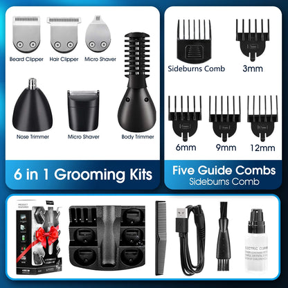Hair Clippers for Men, Hair Trimmer, Men'S Grooming Kit, Beard Trimmer, 15 in 1 Professional Cordless Electric Hair Clipper Kit, USB Rechargeable Waterproof Hair Cutting Kit