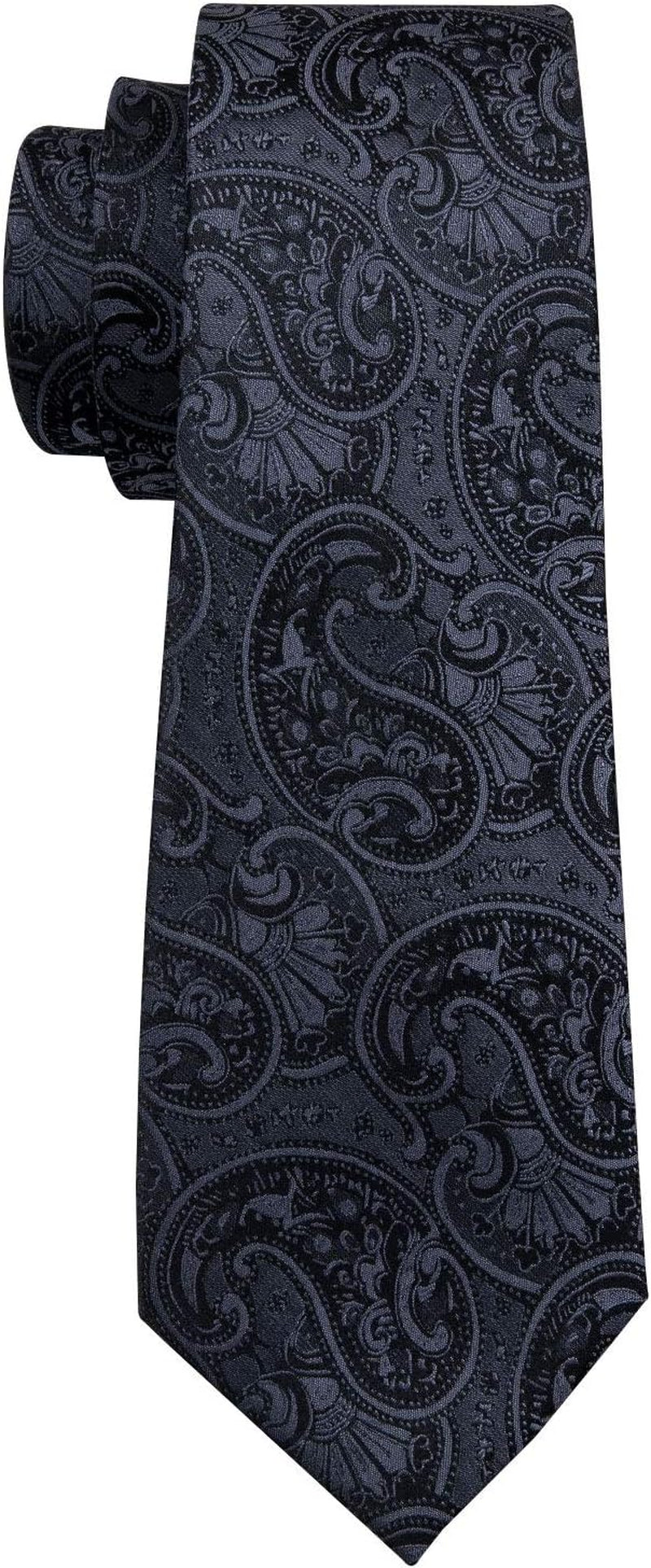 Paisley Tie Fashion Set Hanky Cufflinks Neckties for Men Woven Silk