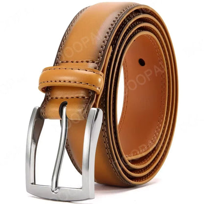 Men Belts High Quality Leather LONG Large Pin Buckle Metal Automatic Buckle Male Belts Strap Male