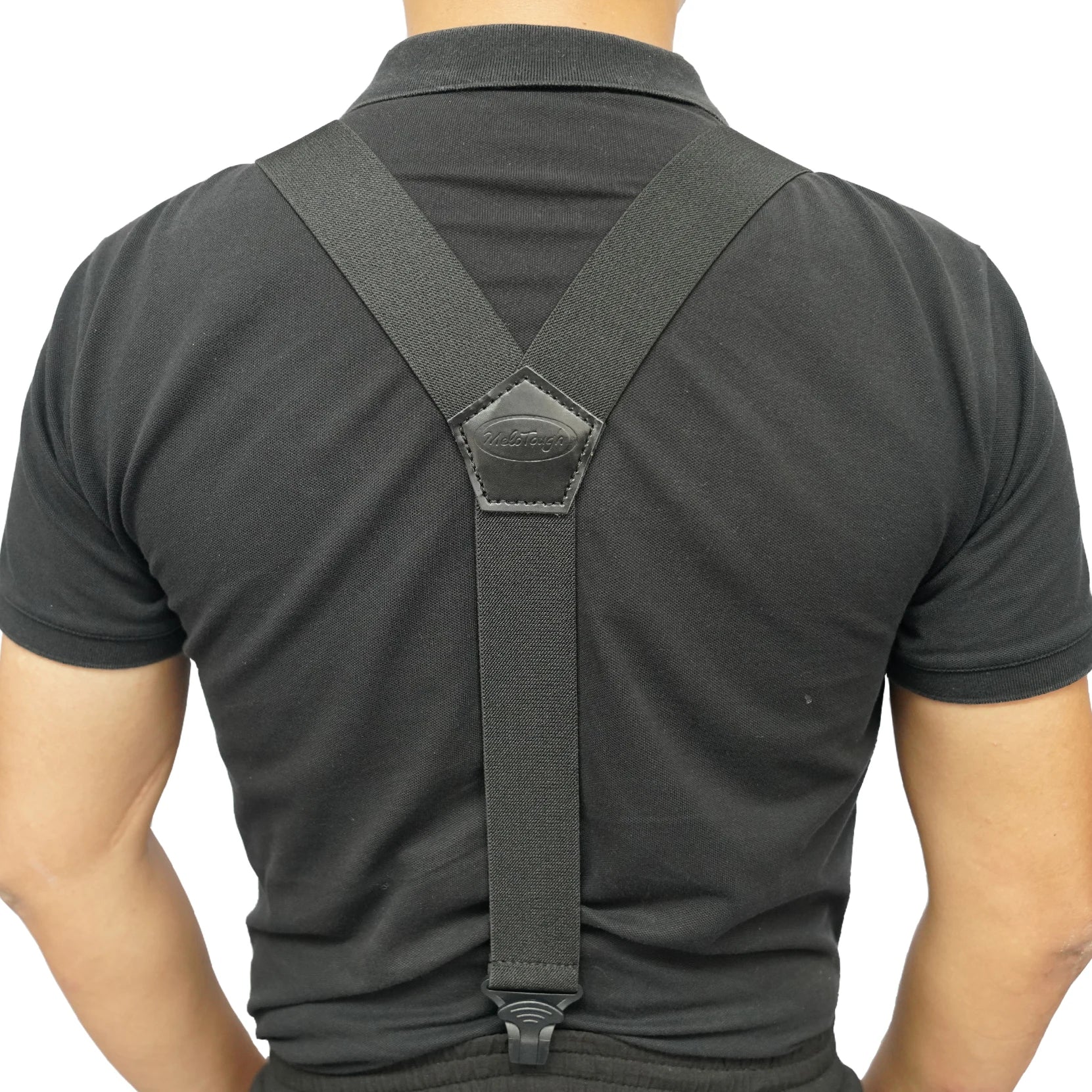Melo Tough Y Back Suspenders Airport Friendly Suspenders, No Buzz with Plastic Clip 1.5 Inch Fully Elastic Braces