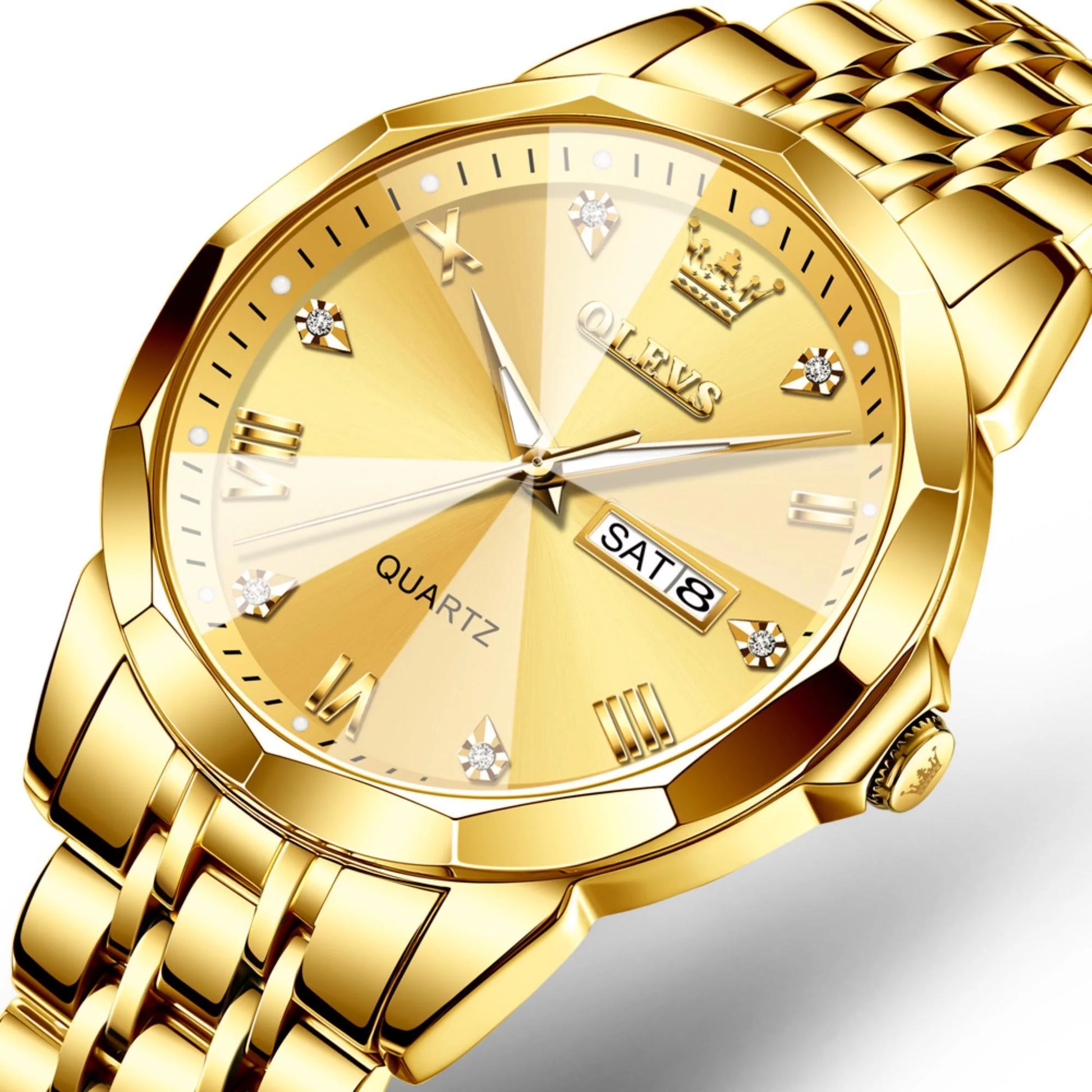 Watches for Men Business Dress Analog Quartz Two Tone Gold Plated Stainless Steel Classic Waterproof Luminous Date Casual Mens Wrist Watches Reloj Para Hombre