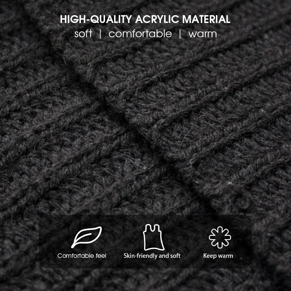 3Pcs Winter Hat Scarf Gloves Kit Beanie Hat & Long Scarf & Gloves Gift