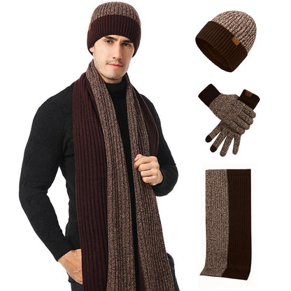 3Pcs Winter Hat Scarf Gloves Kit Beanie Hat & Long Scarf & Gloves Gift