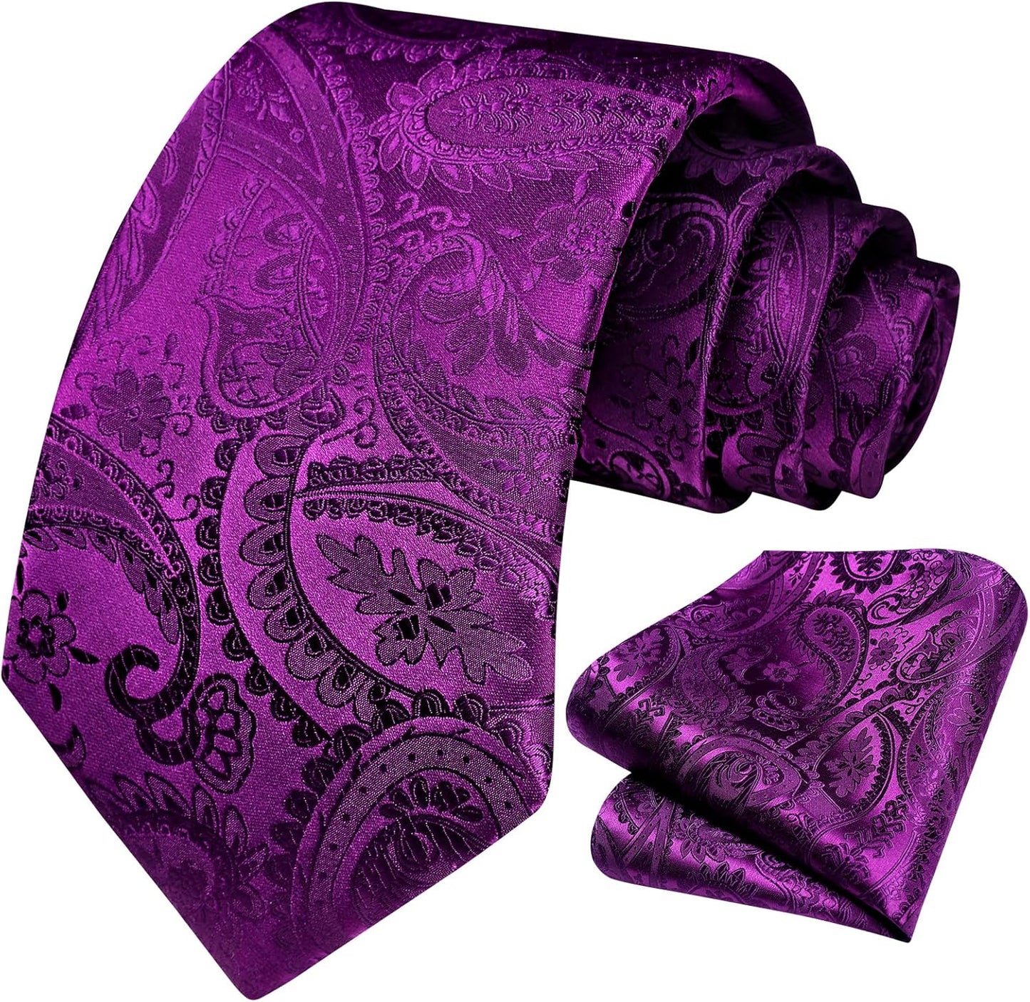Paisley Ties for Men Solid Tie Handkerchief Floral Men'S Necktie & Pocket Square Set Wedding Classic Mens Ties