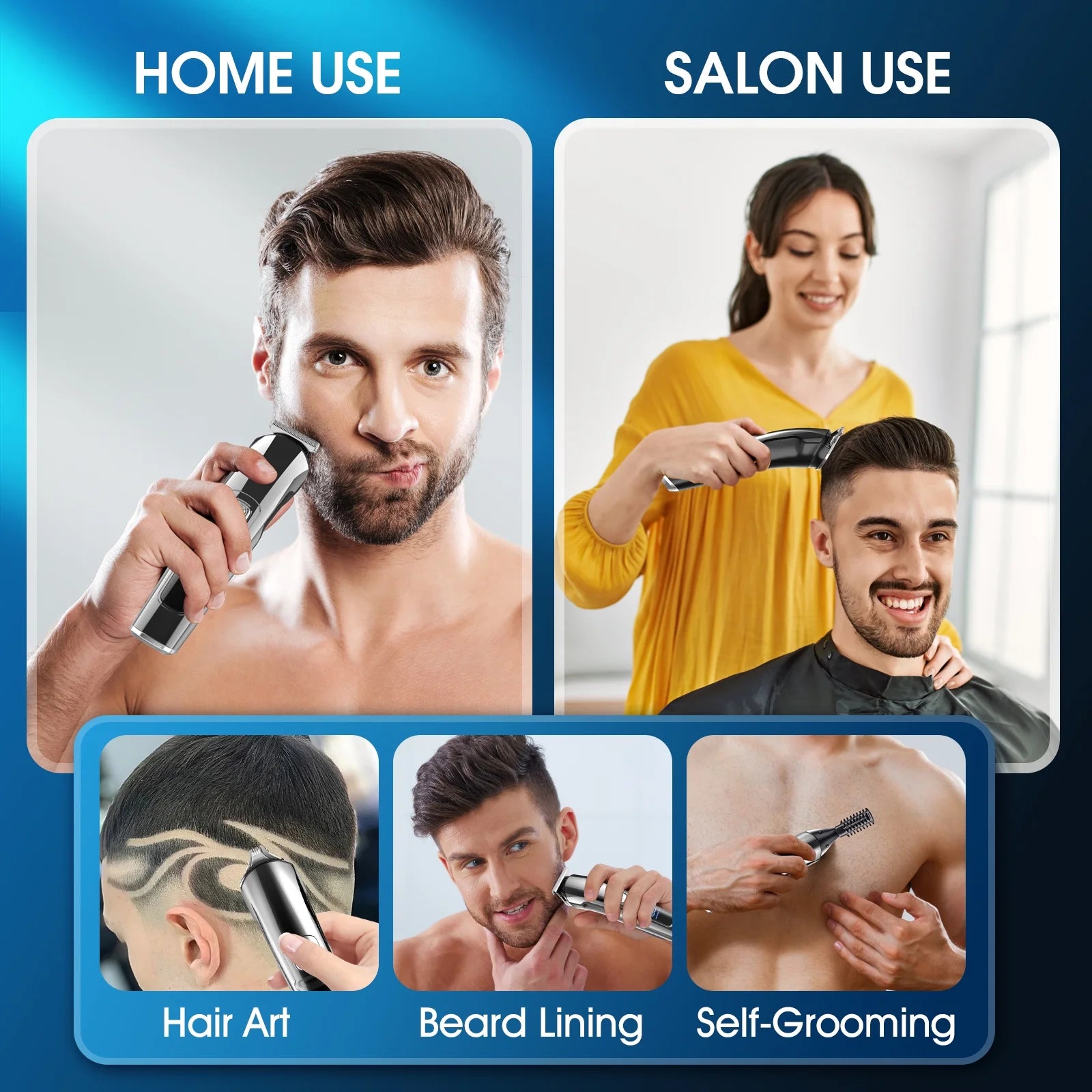 Hair Clippers for Men, Hair Trimmer, Men'S Grooming Kit, Beard Trimmer, 15 in 1 Professional Cordless Electric Hair Clipper Kit, USB Rechargeable Waterproof Hair Cutting Kit