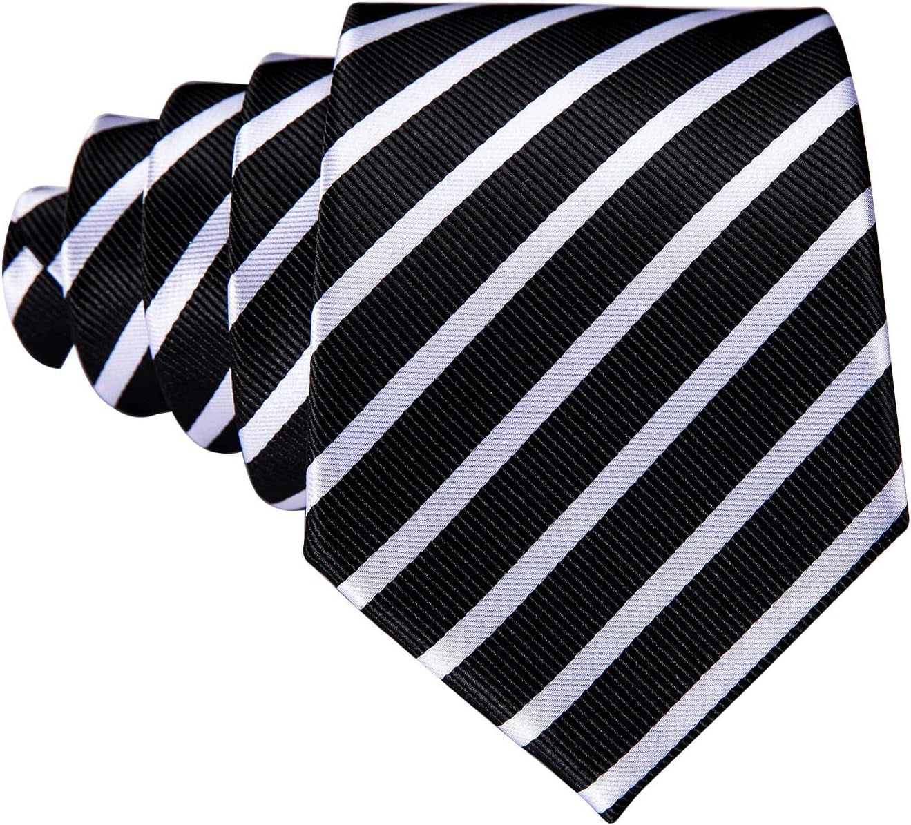 Stripe Men Ties Set Classic WOVEN Necktie with Handkerchief Cufflinks Formal