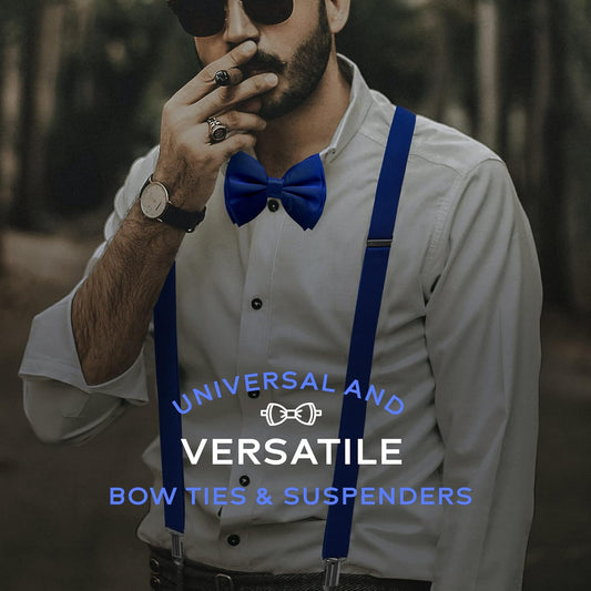 Bow Tie and Suspenders for Men, Adjustable Derby Wedding Gatsby Costume Mens Bow Ties and Suspenders Bowtie Bretelles for Men