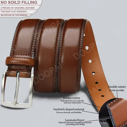 Men Belts High Quality Leather LONG Large Pin Buckle Metal Automatic Buckle Male Belts Strap Male