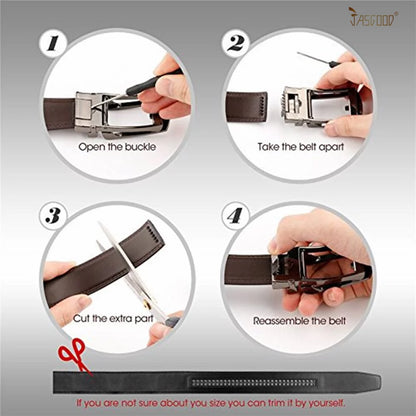 Men'S Ratchet Belts Leather Click Belt for Men 2 Pack
