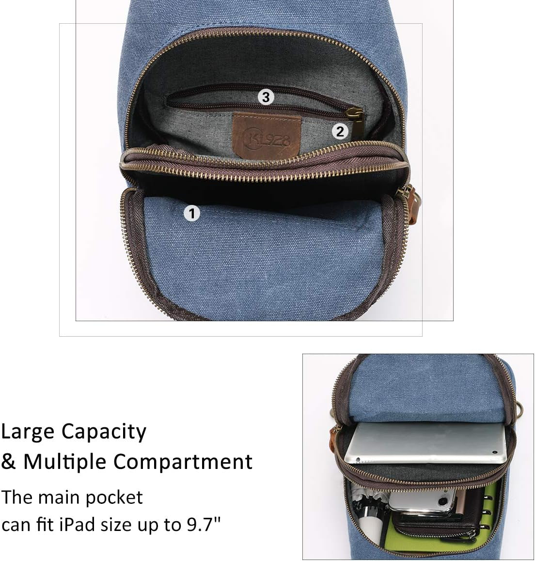 Canvas Sling Bag Crossbody Backpack Shoulder Casual Rucksack for Men Women