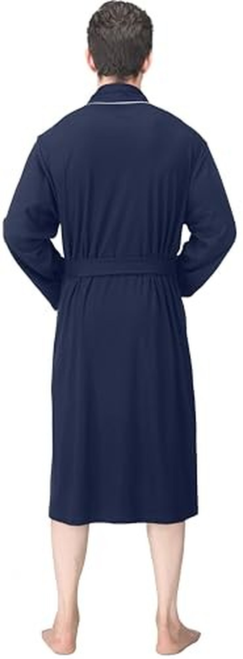 Ny Threads Men'S Robe Cotton Blend Knit Bathrobe, Large, Navy
