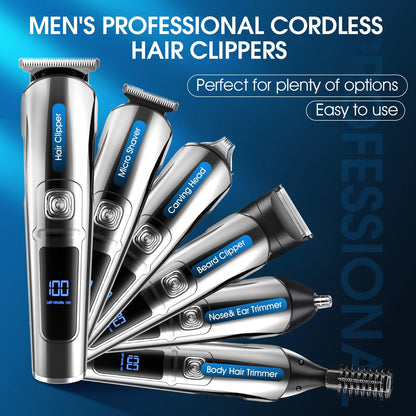 Hair Clippers for Men, Hair Trimmer, Men'S Grooming Kit, Beard Trimmer, 15 in 1 Professional Cordless Electric Hair Clipper Kit, USB Rechargeable Waterproof Hair Cutting Kit
