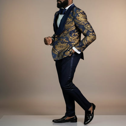 Mens Suits Two Piece Slim Fit Peaked Lapel Groomsmen Wear Custom Made Prom Groom Tuxedos Wedding T1218