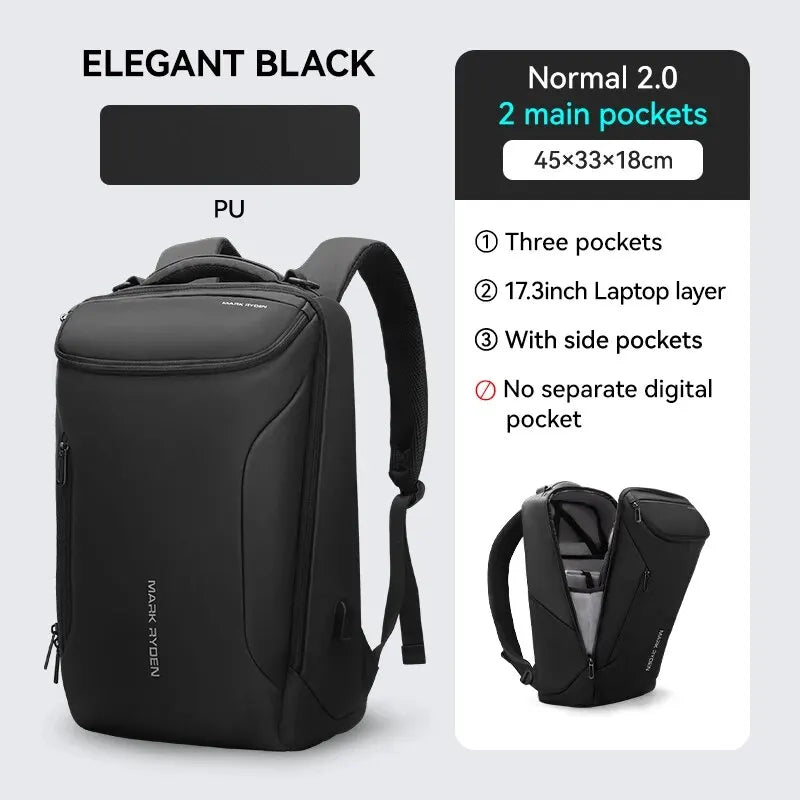 Business Backpack for Men Waterproof and Travel Laptop Backpack with USB Charging, Fits 17 Inch Laptop and Tech Gear