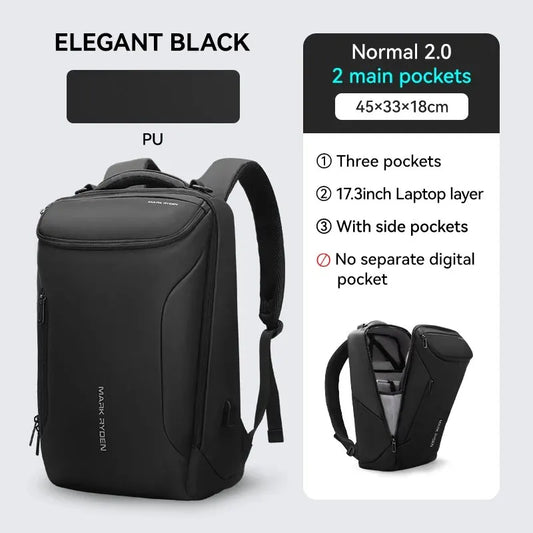 Business Backpack for Men Waterproof and Travel Laptop Backpack with USB Charging, Fits 17 Inch Laptop and Tech Gear