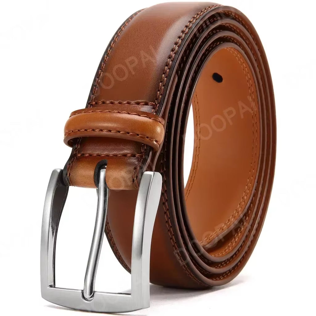 Men Belts High Quality Leather LONG Large Pin Buckle Metal Automatic Buckle Male Belts Strap Male