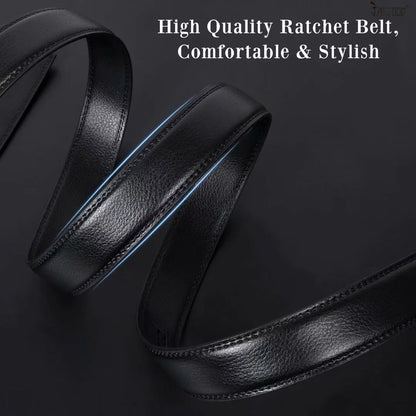 Men'S Ratchet Belts Leather Click Belt for Men 2 Pack