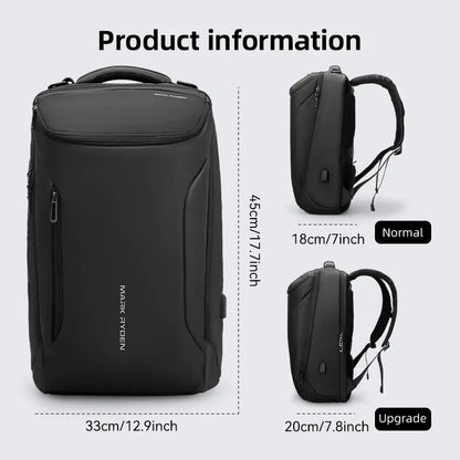 Business Backpack for Men Waterproof and Travel Laptop Backpack with USB Charging, Fits 17 Inch Laptop and Tech Gear
