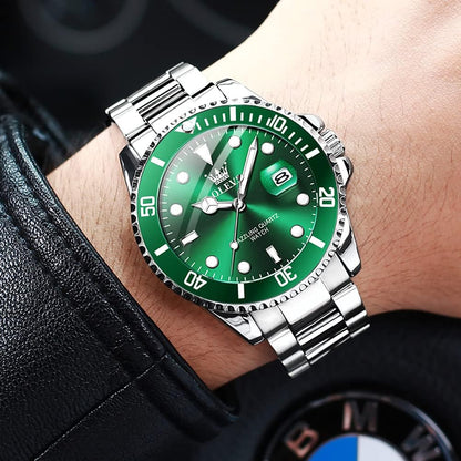 Luxury Watches for Men Big Face Stainless Steel Business Dress Analog Quartz Watch with Day Waterproof Luminous Mens Wrist Watch