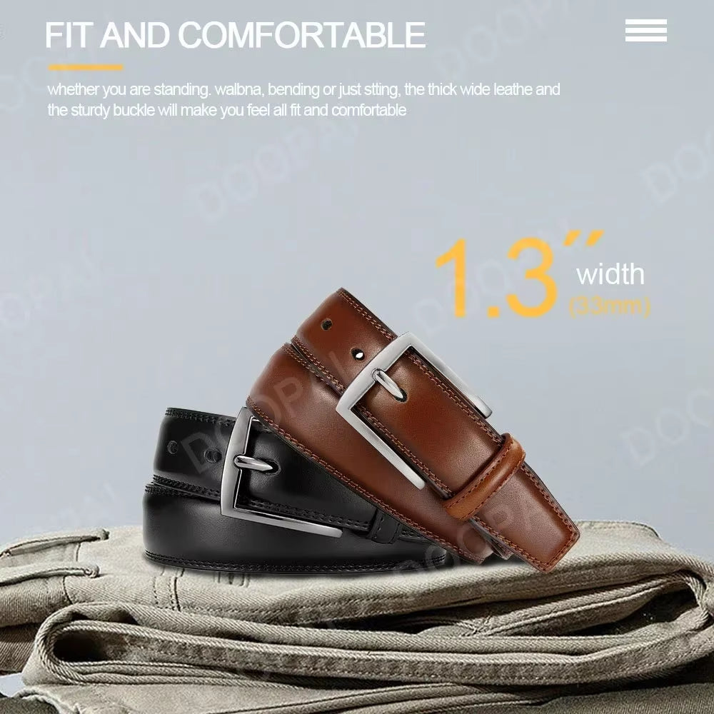 Men Belts High Quality Leather LONG Large Pin Buckle Metal Automatic Buckle Male Belts Strap Male
