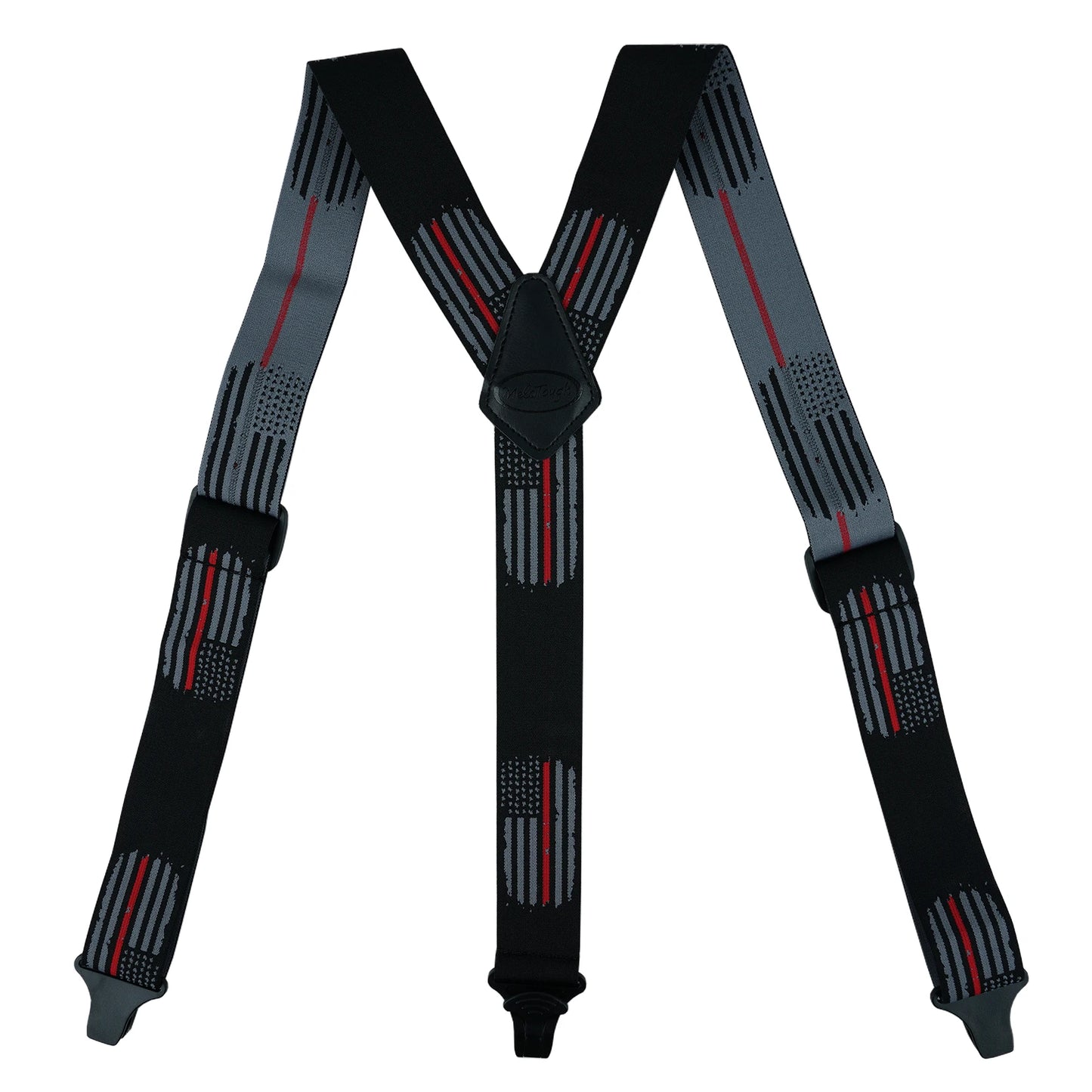 Melo Tough Y Back Suspenders Airport Friendly Suspenders, No Buzz with Plastic Clip 1.5 Inch Fully Elastic Braces