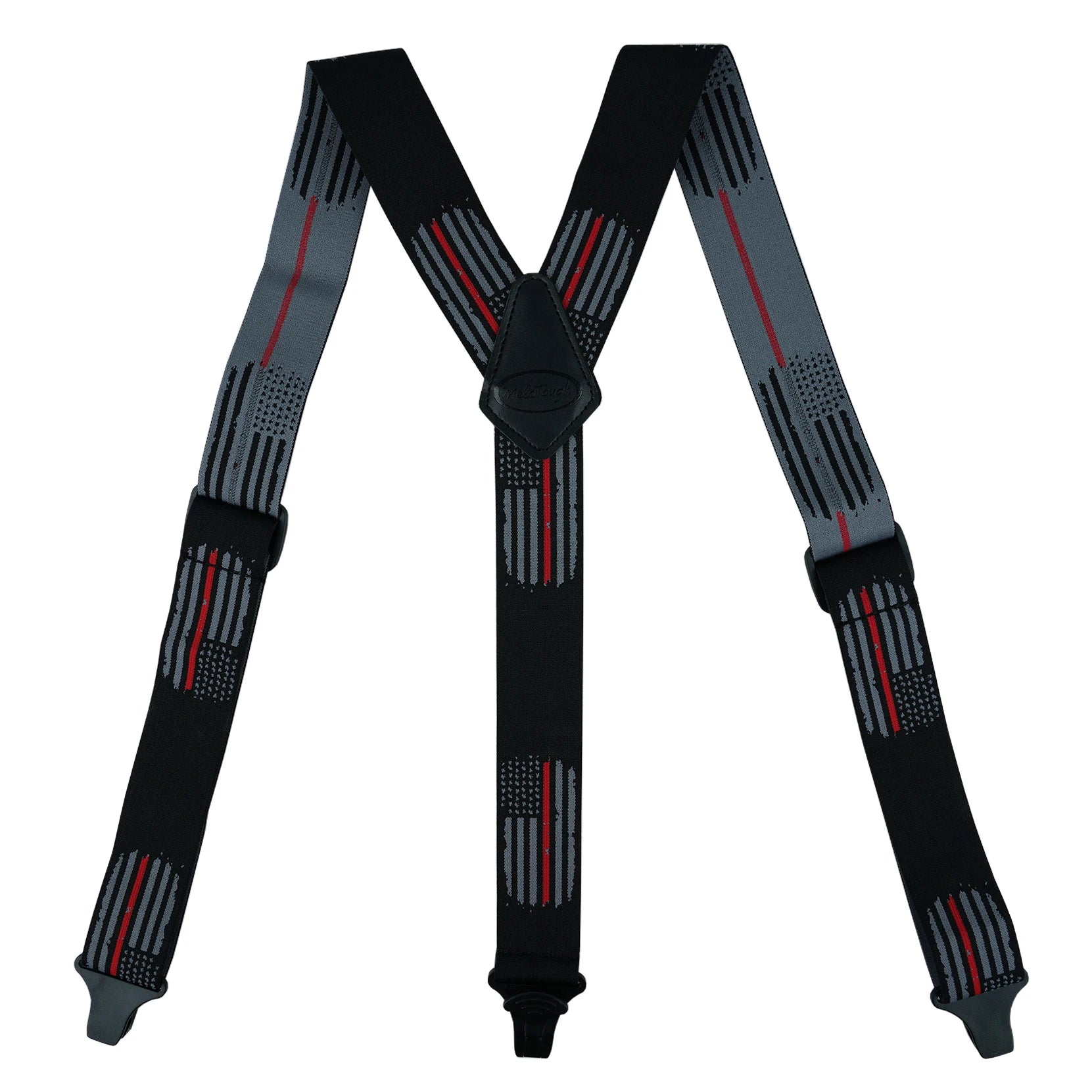 Melo Tough Y Back Suspenders Airport Friendly Suspenders, No Buzz with Plastic Clip 1.5 Inch Fully Elastic Braces