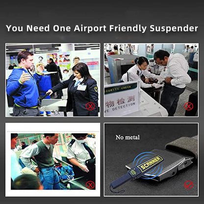 Melo Tough Y Back Suspenders Airport Friendly Suspenders, No Buzz with Plastic Clip 1.5 Inch Fully Elastic Braces