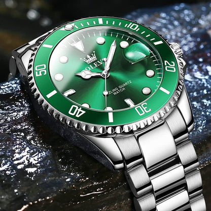 Luxury Watches for Men Big Face Stainless Steel Business Dress Analog Quartz Watch with Day Waterproof Luminous Mens Wrist Watch
