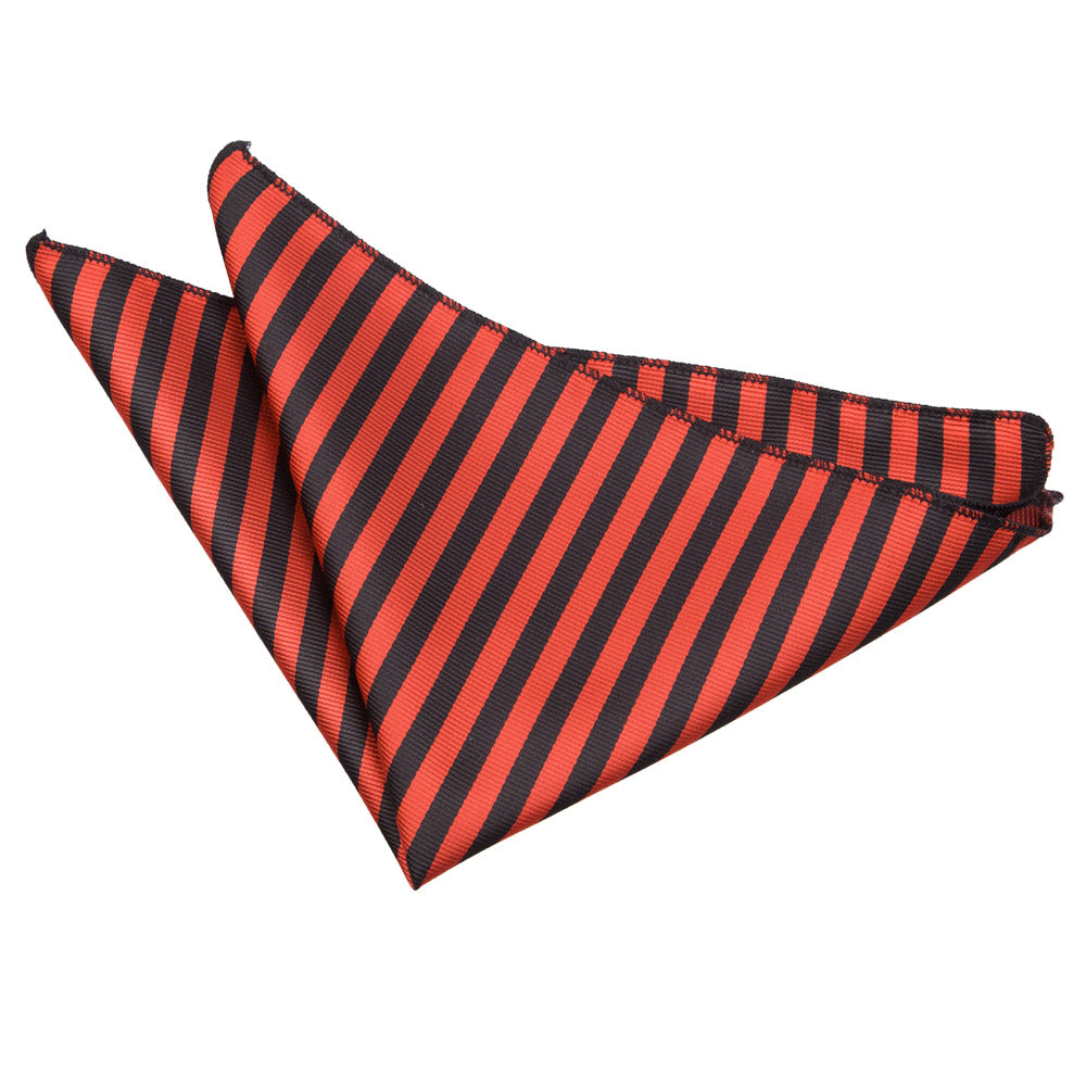 Thin Stripe Handkerchief - Black & Red